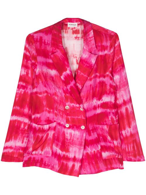 Tie-dye double-breasted blazer - Pink