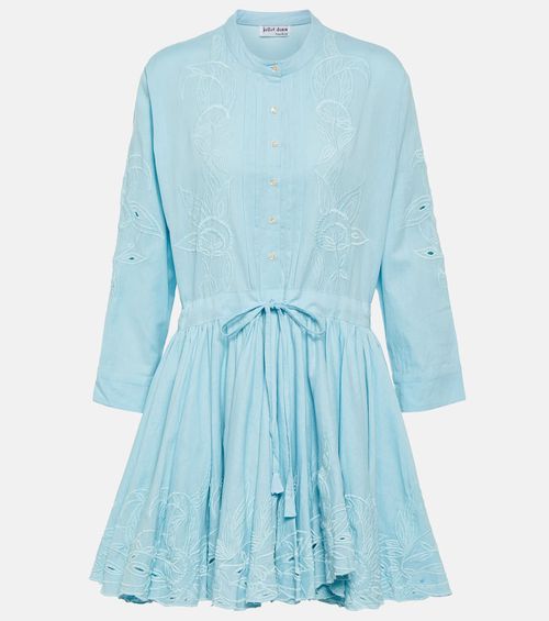 Juliet Dunn Embroidered cotton minidress