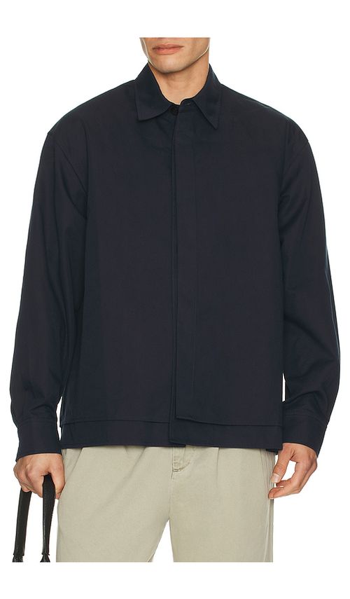 Le17Septembre Double Layered Cotton Shirt in Navy. 52. Also