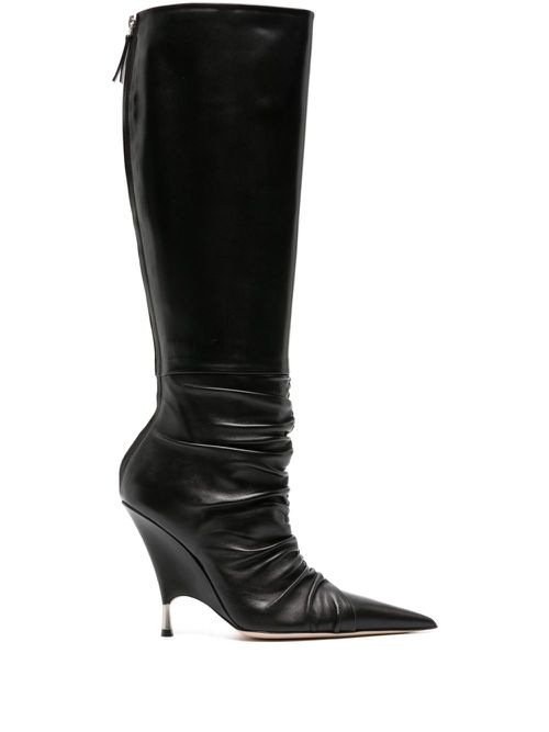 105mm leather boots - Black