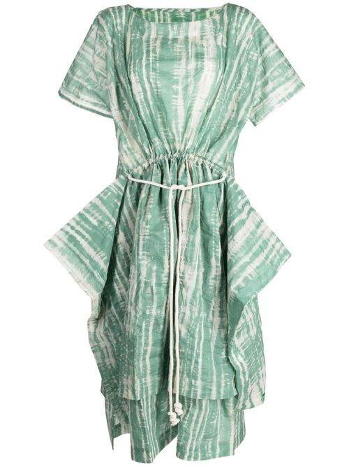 The Swimmer abstract-pattern cotton dress - Green