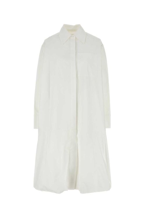 Cotton Poplin Shirt Dress — White