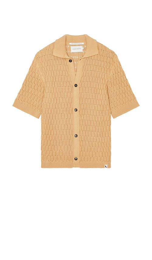 PEREGRINE Cove Knitted Shirt in Brown.  XL/1X. Also in L