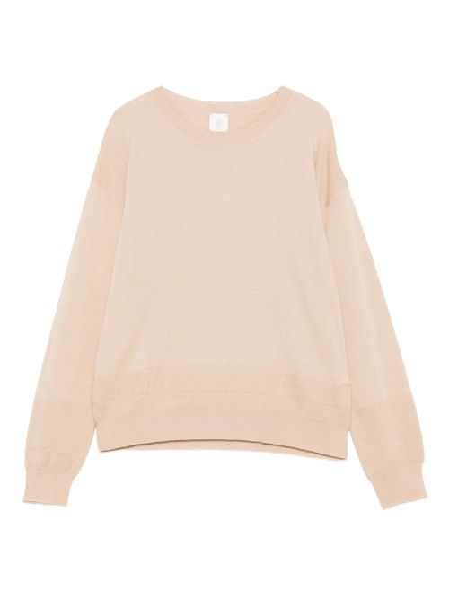 Ribbed Wool Blend Sweater — Beige