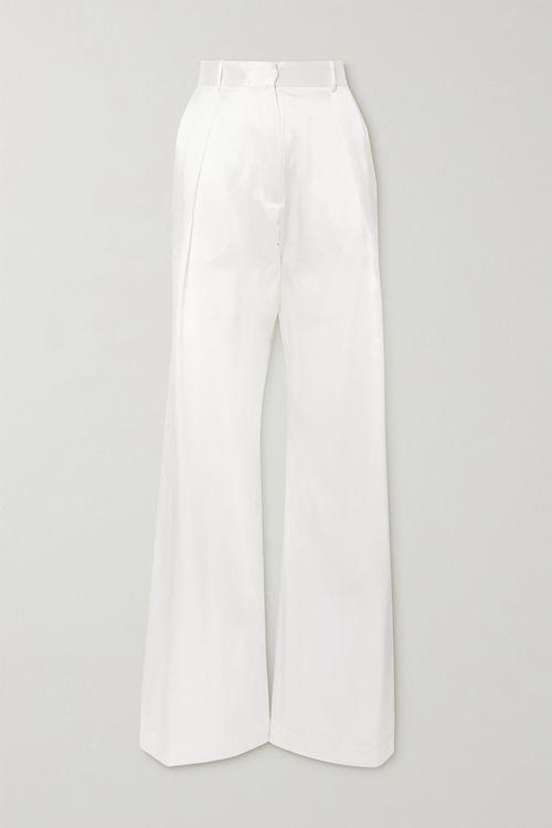 Boy Silk-satin Wide-leg Pants - White