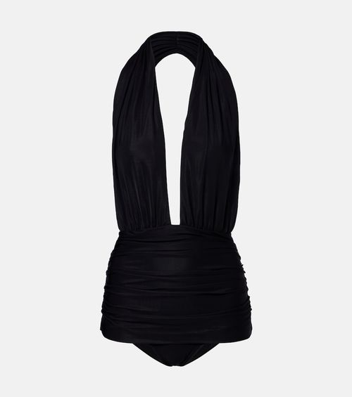 Draped halterneck swimsuit