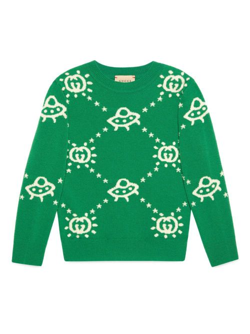 Interlocking GG intarsia-knit jumper