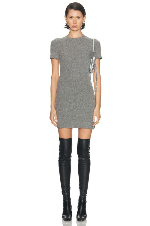 Alexander Wang Hotfix Crewneck Dress in Heather Grey - Grey. S also in