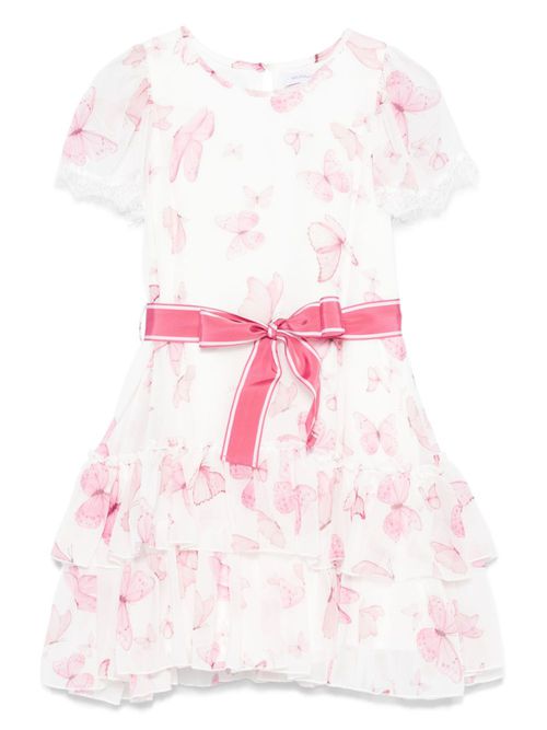 Butterfly-print dress - White
