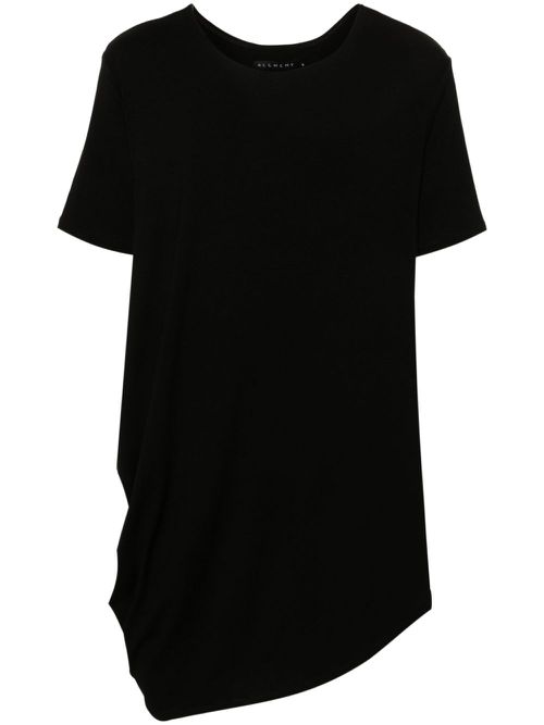 Asymmetric long-line T-shirt - Black