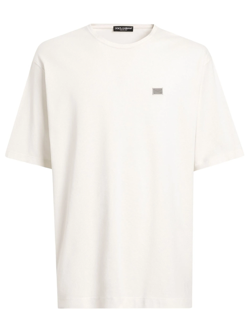 Dolce & Gabbana mall Metal Plaque T-hirt in Off White - White