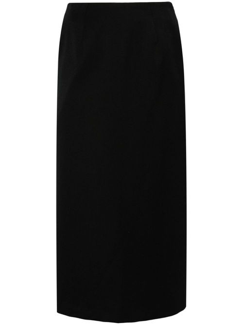 Flap-detail midi skirt - Black