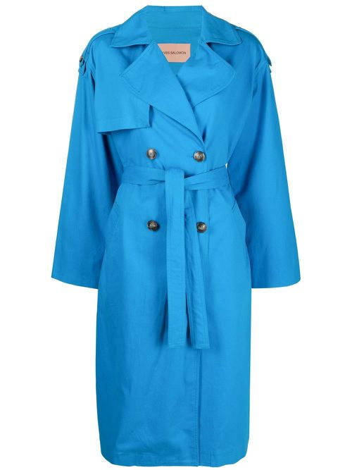 Tied-waist trench coat - Blue