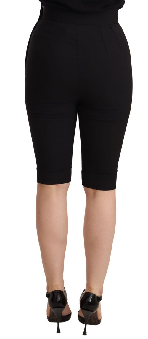Virgin Wool Stretch Bermudas — Black