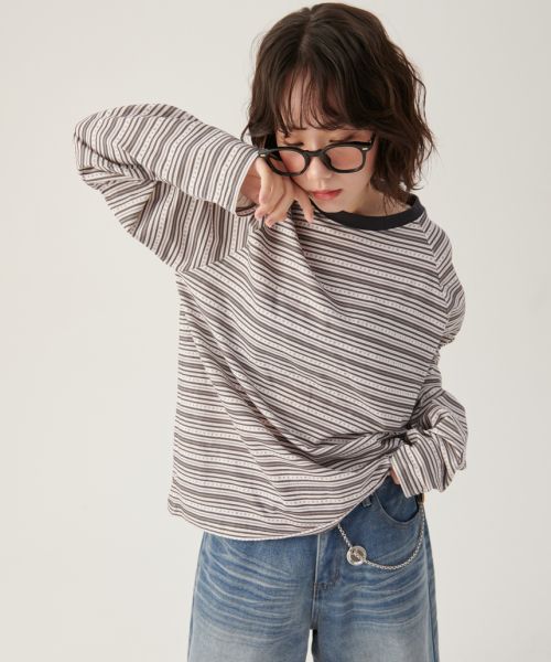 Gray Star Logo Stripe Full Print Long Sleeve