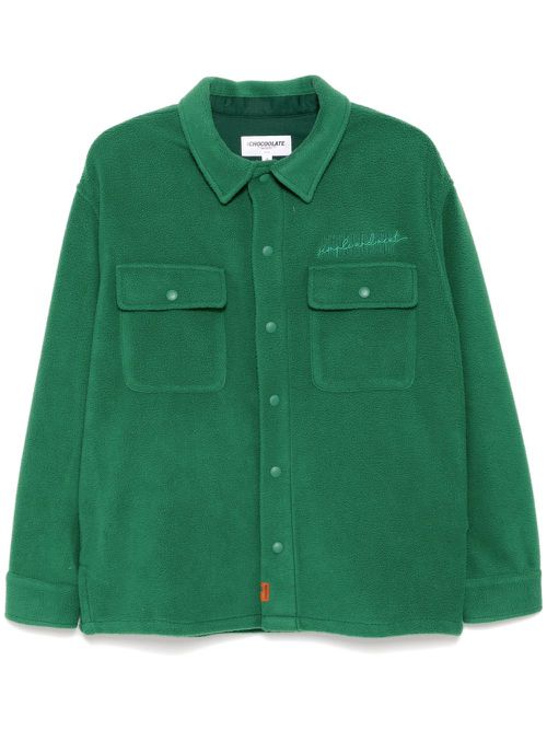 CHOCOOLATE logo-embroidered shirt jacket - Green