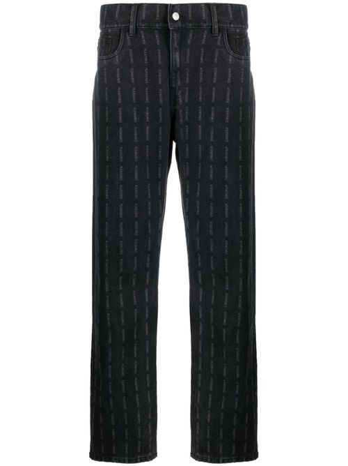 Logo-printstraight-leg jeans - Black