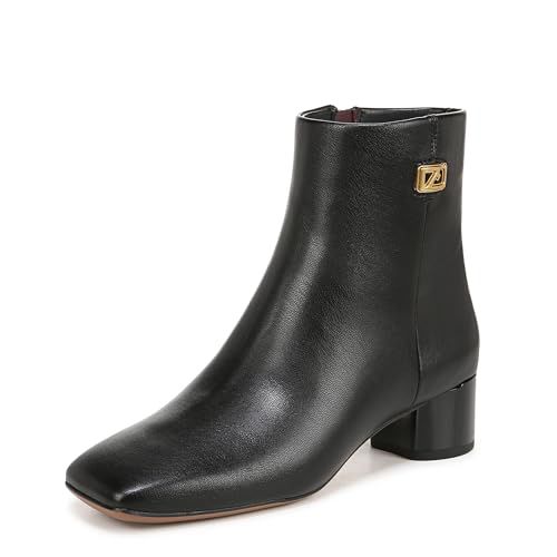 Franco Sarto Womens Noah Square Toe Ankle Boot Black Smooth