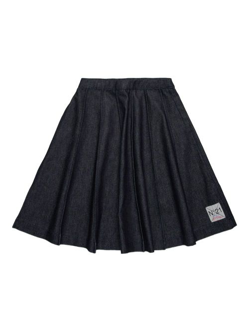 Nº21 Kids logo-appliqué skirt - Black