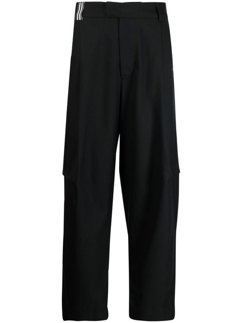 Straight-leg wool trousers - Black