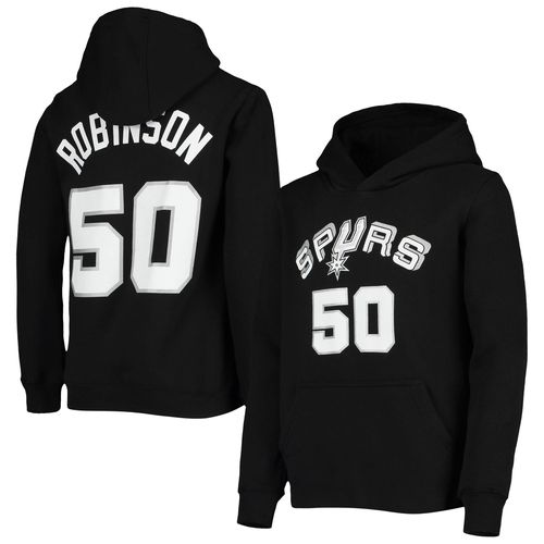 Youth David Robinson Black San Antonio Spurs Hardwood Classics Name & Number Pullover Hoodie