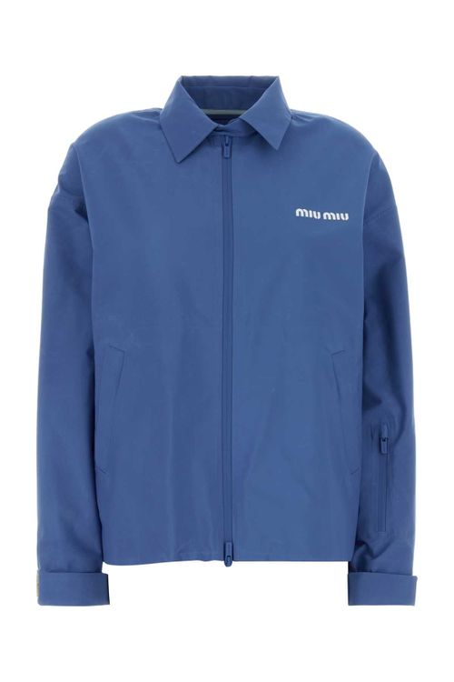 Tech Fabric Windbreaker Jacket — Blue