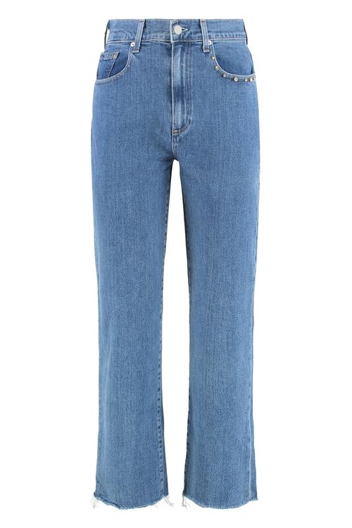 Straight Leg Jeans with Slightly Flared Hem