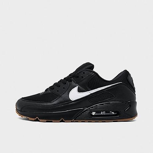 Men's Air Max 90 Casual Shoes in Black/White/Gum Med Brown