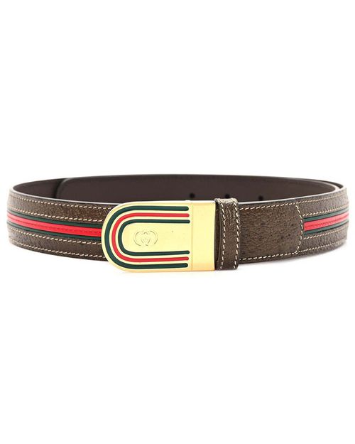 Dollar Calfskin Interlocking G Web Belt 90 36 (Authentic Pre-Loved)