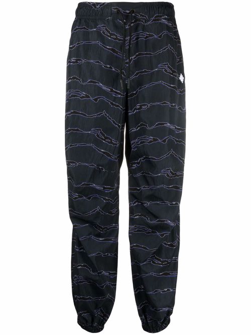 Graphic-print track pants - Blue