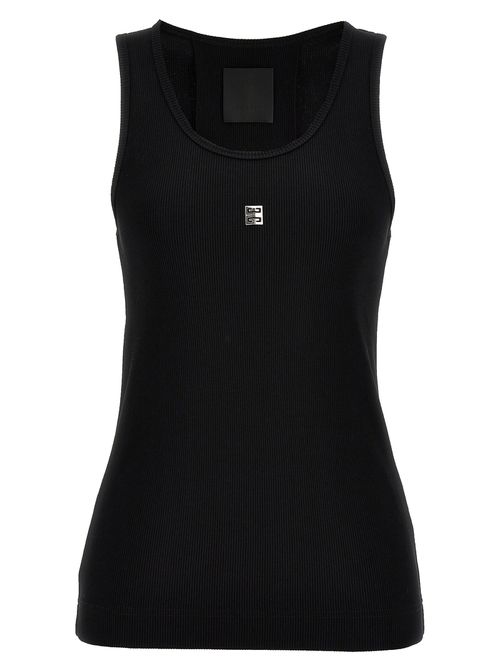 -Logo Plaque Top Top Nero-Donna