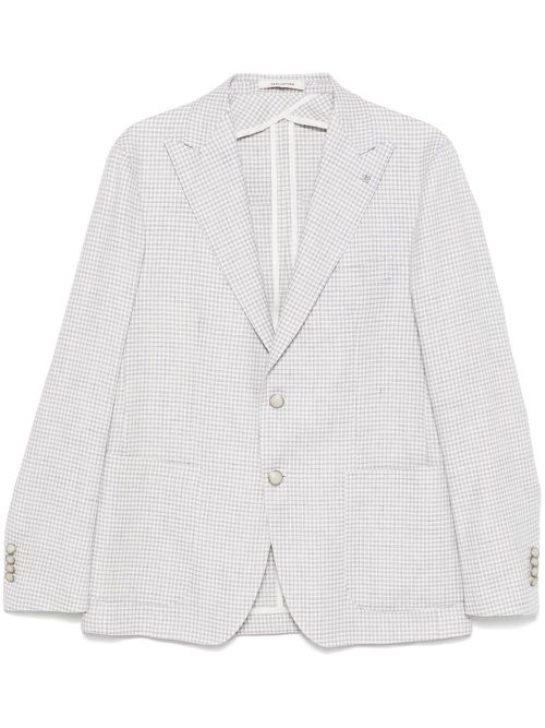 Checked blazer - White