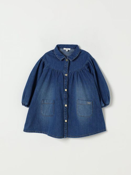 Romper CHLOÉ Kids color Denim