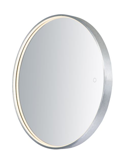Lighting Mirror 27.5" LED Round Lighted Mirror in Brushed Aluminu