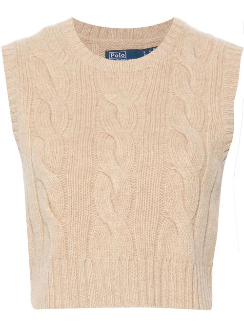 Cable-knit knitted top - Neutrals