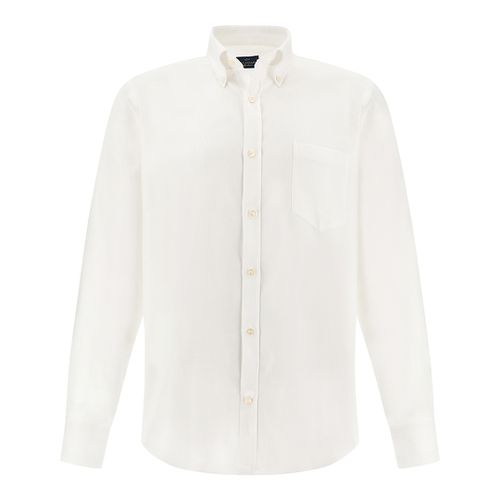 Soffio cotton shirt with damier pattern, Man, White