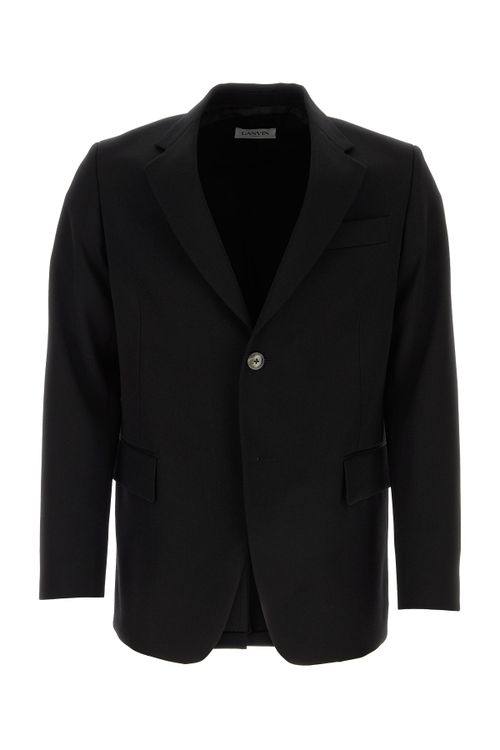 Single-Button Blazer — Black