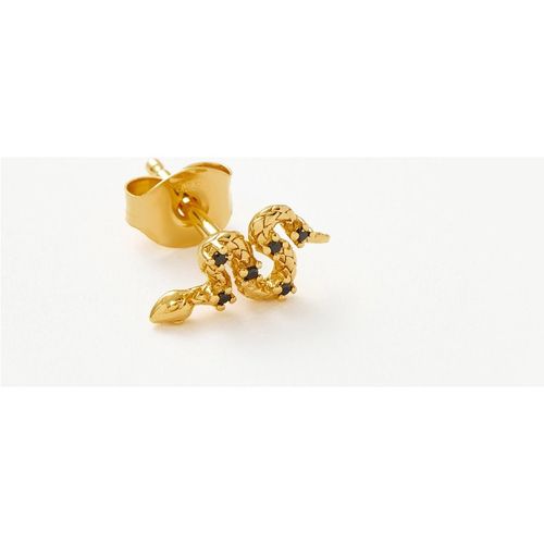 Harris Reed Serpent Single Stud Earring | Gold/Black Onyx