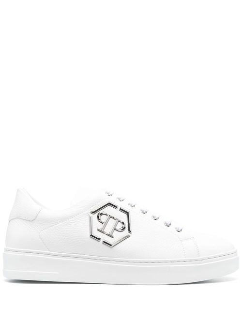 Leather low-top sneakers - White