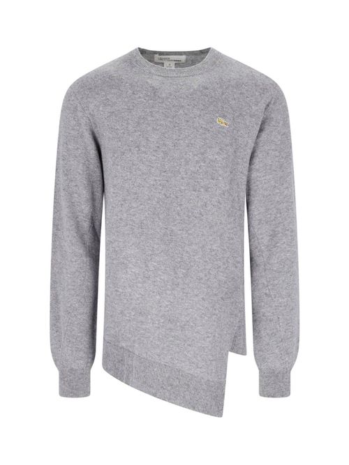 X Lacoste Asymmetric-hem Crewneck Jumper