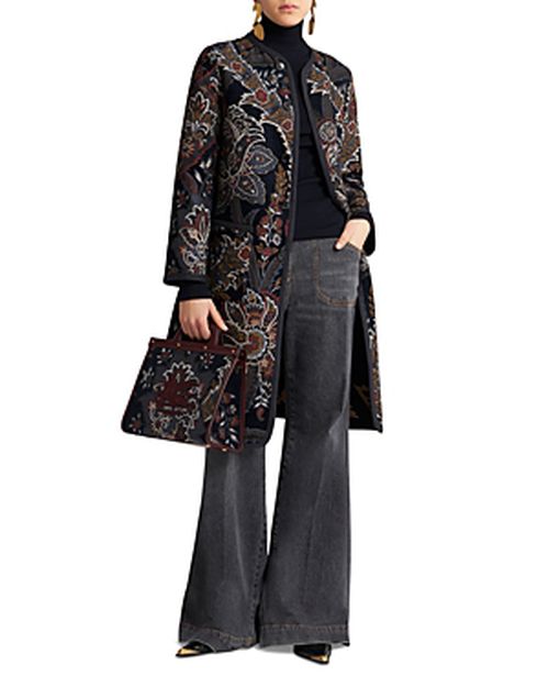 Paisley Floral Jacquard Coat
