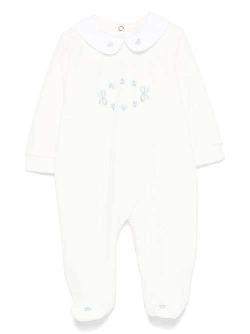 Floral-embroidered pyjamas - White