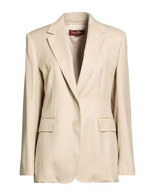Woman Blazer Beige Size 10 Virgin Wool, Viscose, Linen