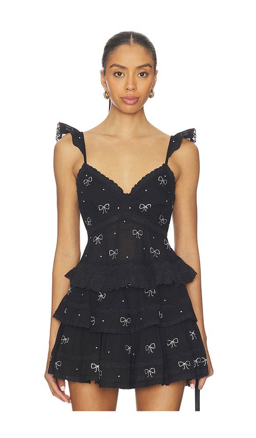 LoveShackFancy Lainie Top in Black. L. Also in M, S, XL
