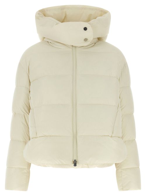 Quilted Down with Hood Down Jacket — Ivory