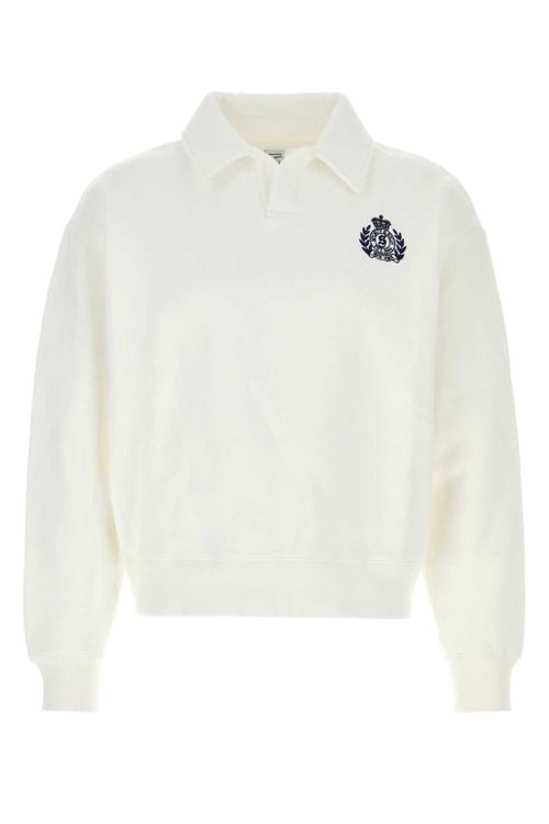 White Embroidered Shirt Collar Polo