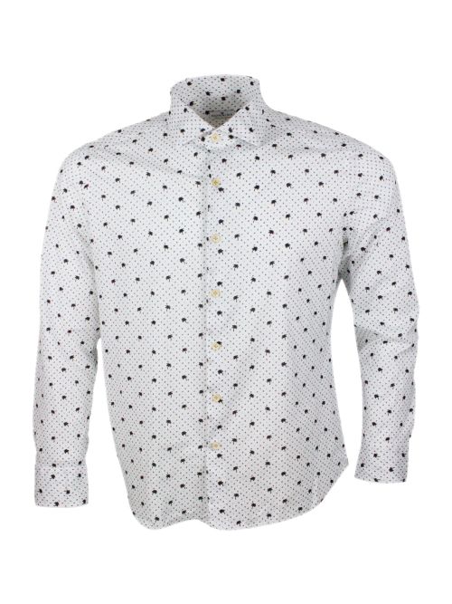 Shirts Bianco - Blu 100co - Men