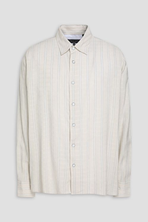Dalton striped jacquard shirt - White - M