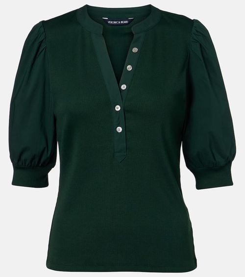 Coralee knitted cotton-blend top