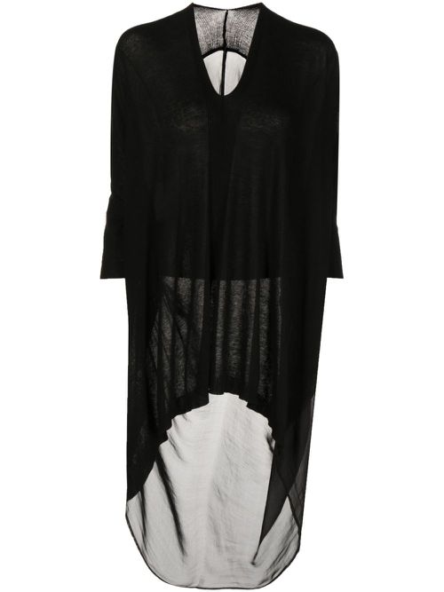 V-neck long-sleeve blouse - Black
